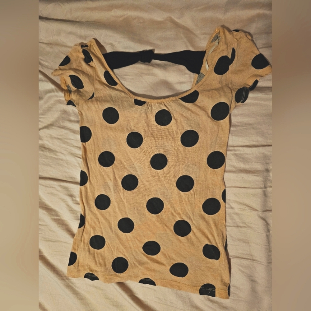Forever 21 polka dot bow shirt